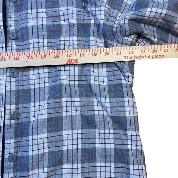 LL Bean Women's Sherpa-Lined Shacket Plaid Size Medium Petite Fleece Warm Comfy - Picture 4 of 8